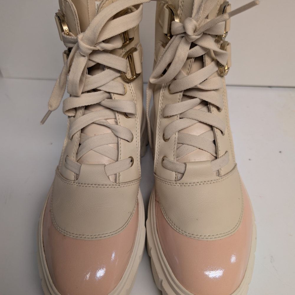 Sorel Cream and Pink Lace Up Boots